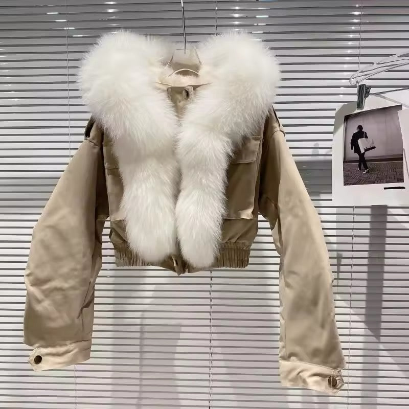 IceBloom Rabbit Fur Parka