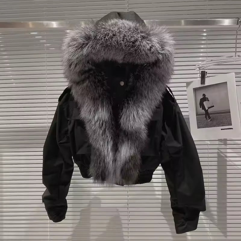 IceBloom Rabbit Fur Parka
