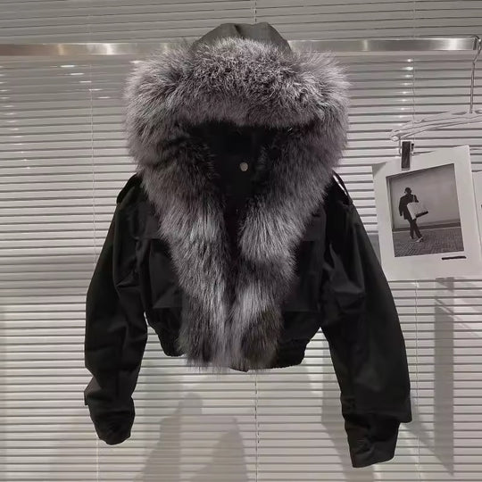 IceBloom Rabbit Fur Parka
