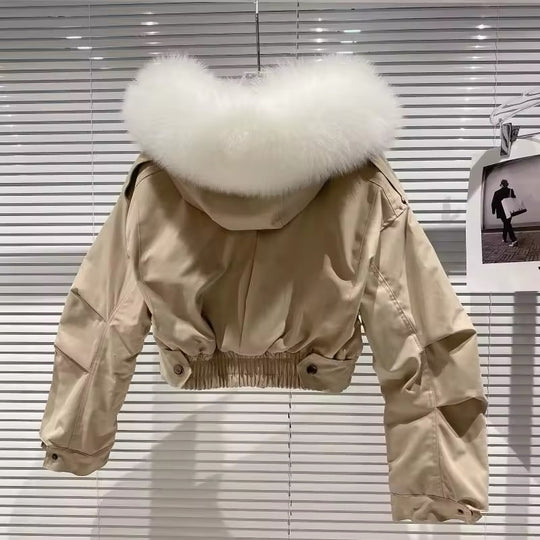 IceBloom Rabbit Fur Parka
