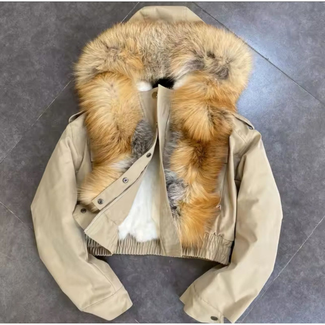 IceBloom Rabbit Fur Parka