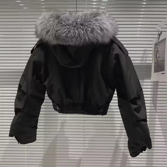 IceBloom Rabbit Fur Parka