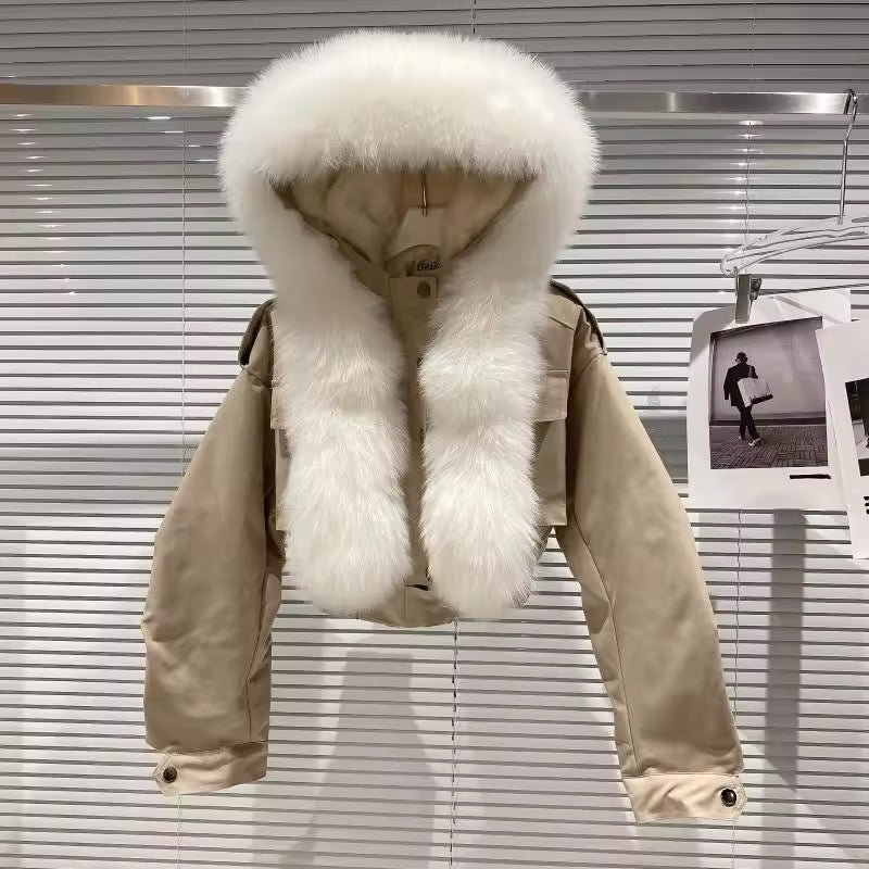IceBloom Rabbit Fur Parka