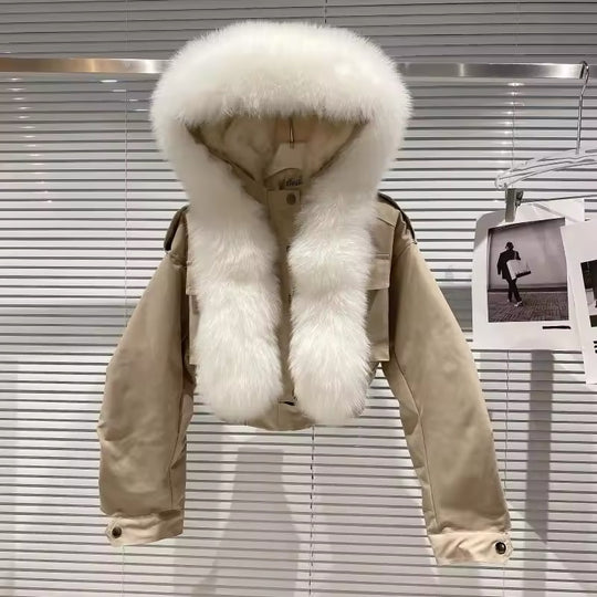 IceBloom Rabbit Fur Parka