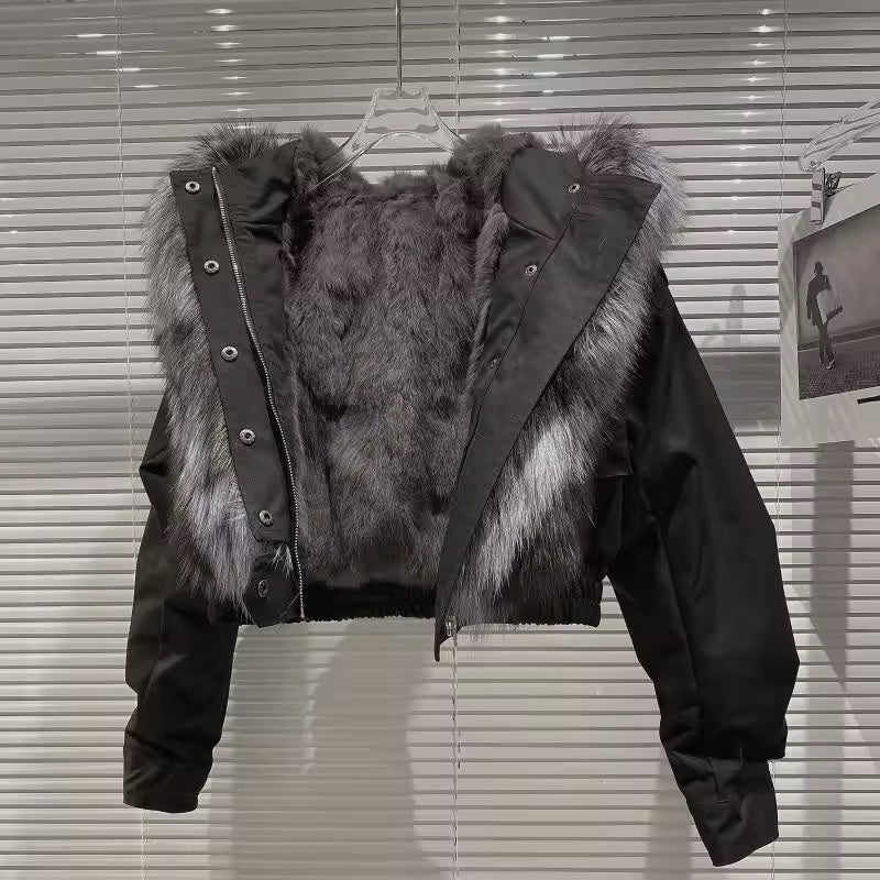 IceBloom Rabbit Fur Parka