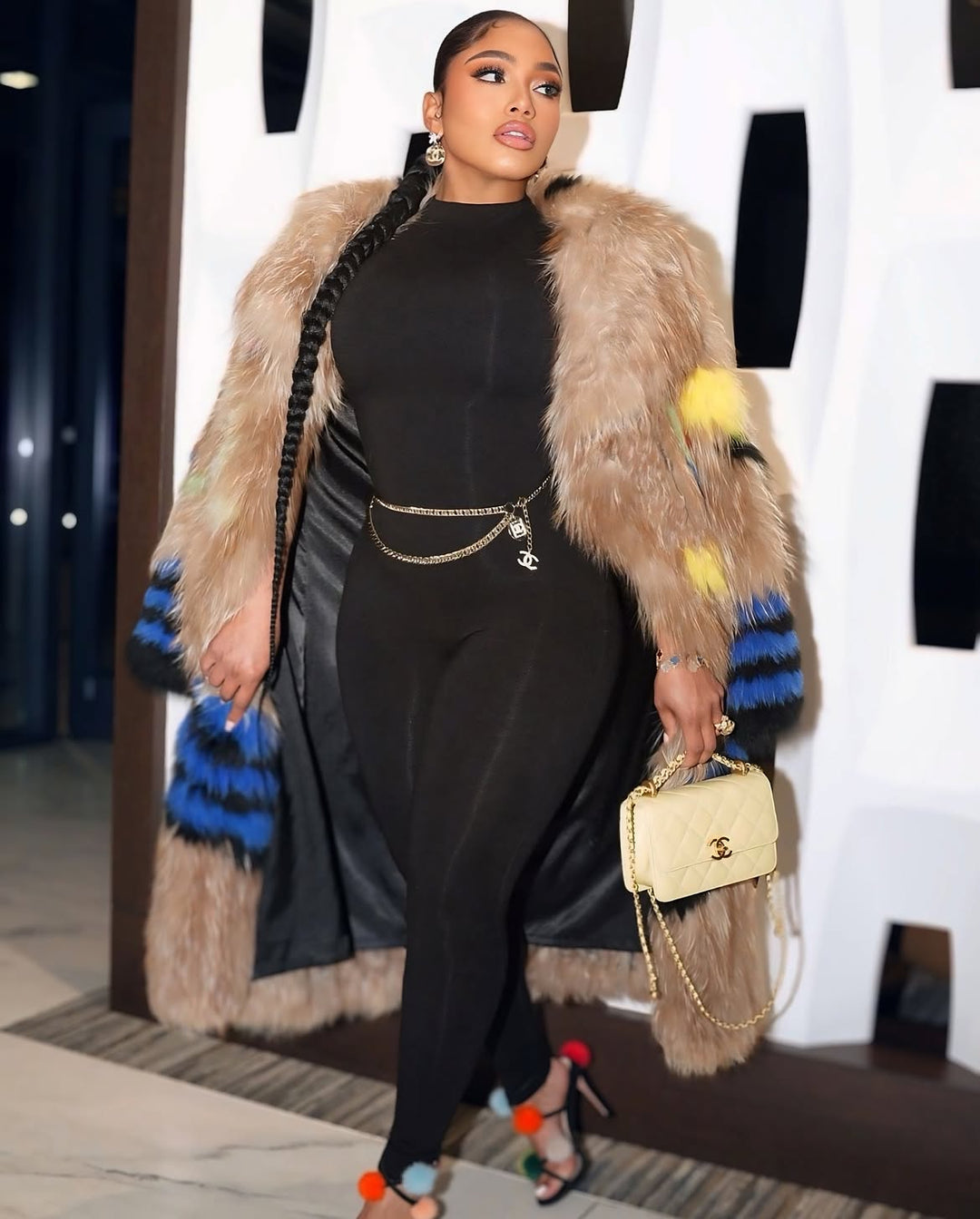 Rich Girl Turn Down Collar Fur