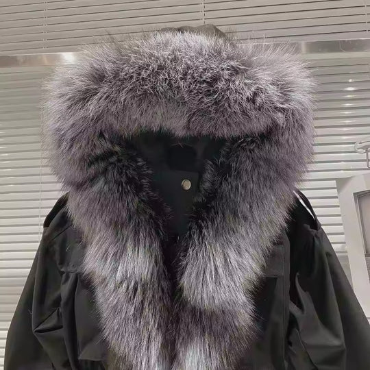 IceBloom Rabbit Fur Parka