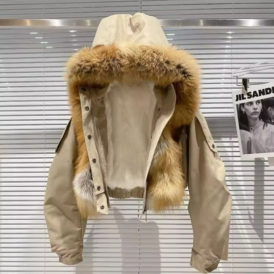 IceBloom Rabbit Fur Parka