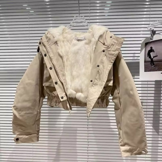 IceBloom Rabbit Fur Parka