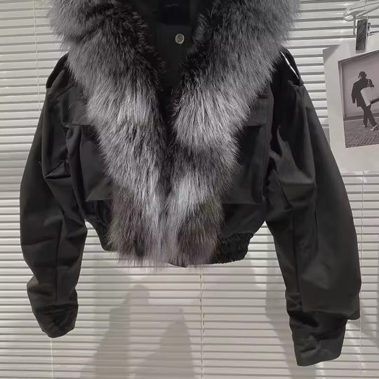 IceBloom Rabbit Fur Parka