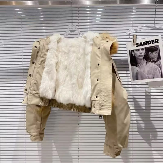 IceBloom Rabbit Fur Parka