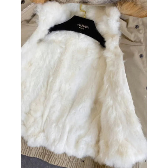 IceBloom Rabbit Fur Parka