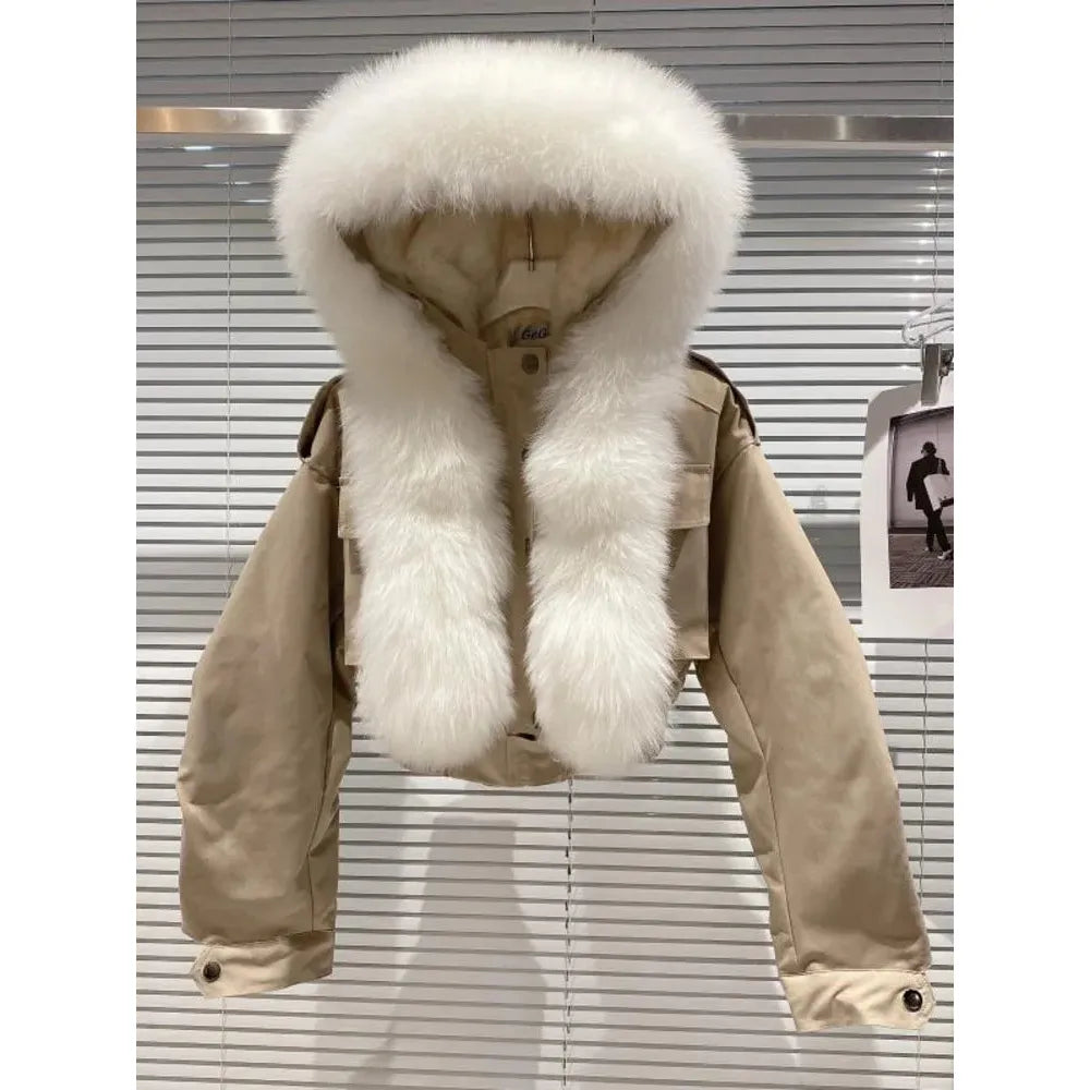 IceBloom Rabbit Fur Parka