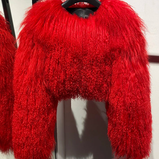 Cropped Mongolia Fur Jacket
