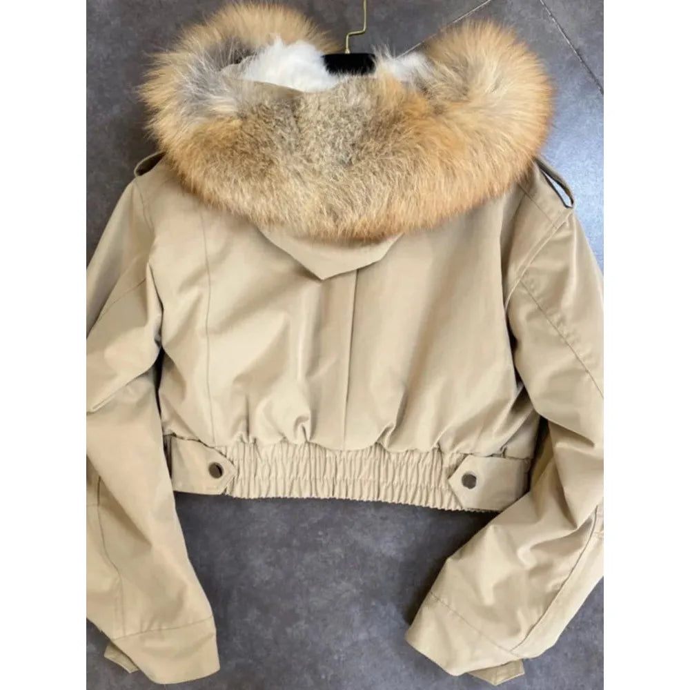 IceBloom Rabbit Fur Parka