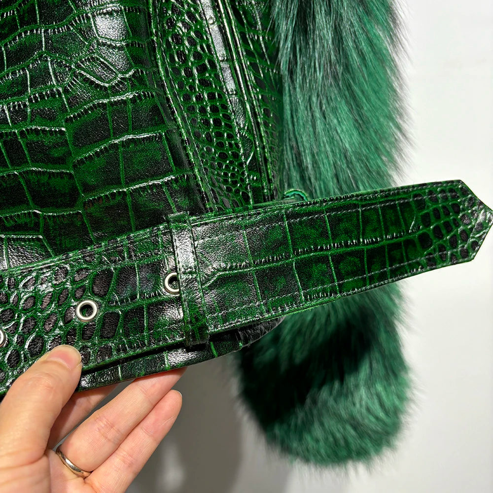 Emerald Fox Biker Jacket