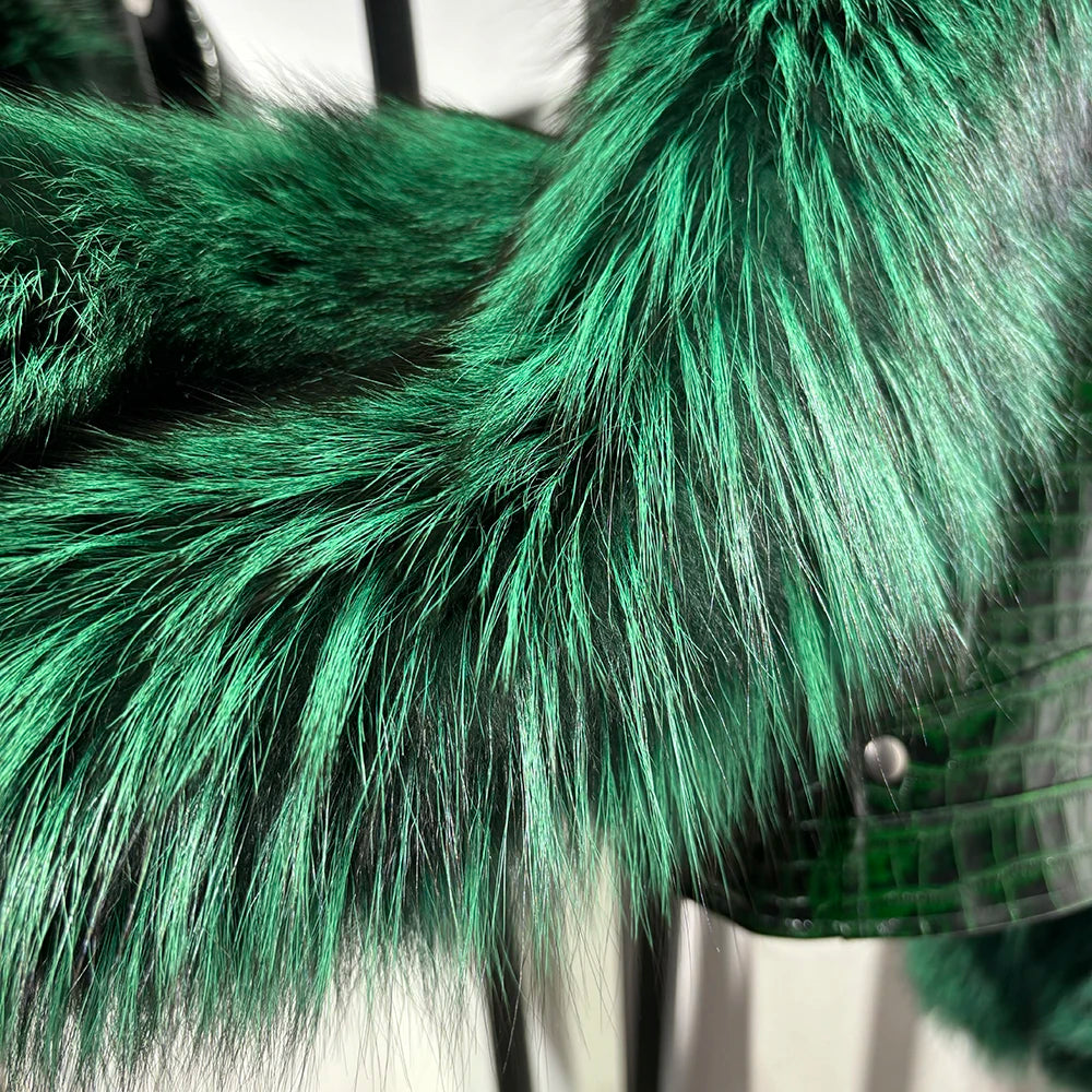 Emerald Fox Biker Jacket