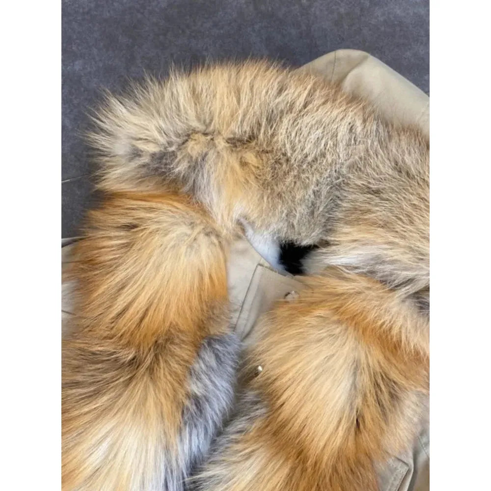 IceBloom Rabbit Fur Parka