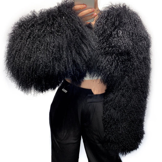 Cropped Mongolia Fur Jacket