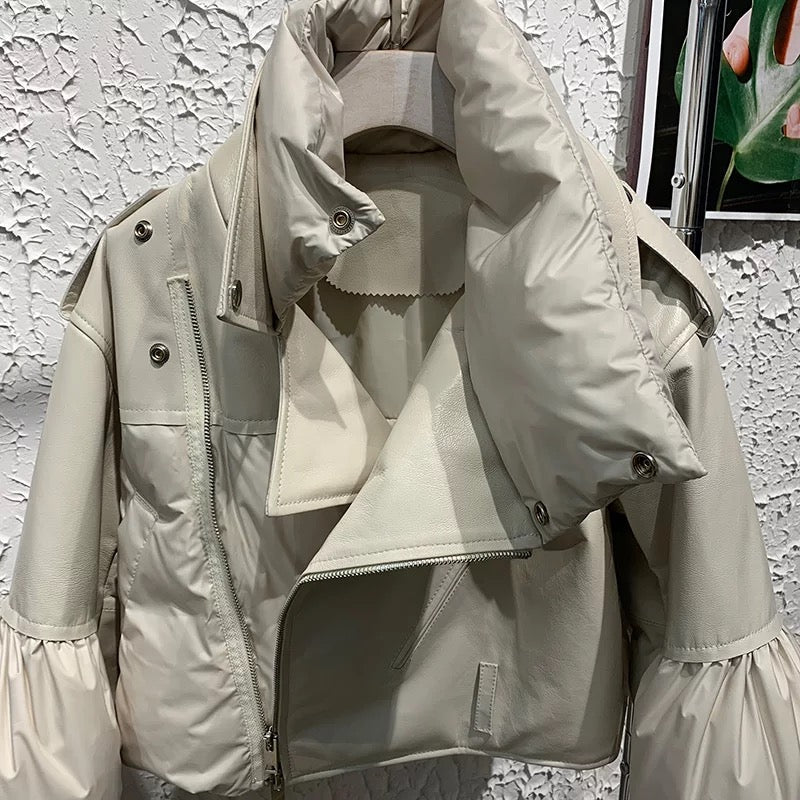 Kylie Leather Bomber
